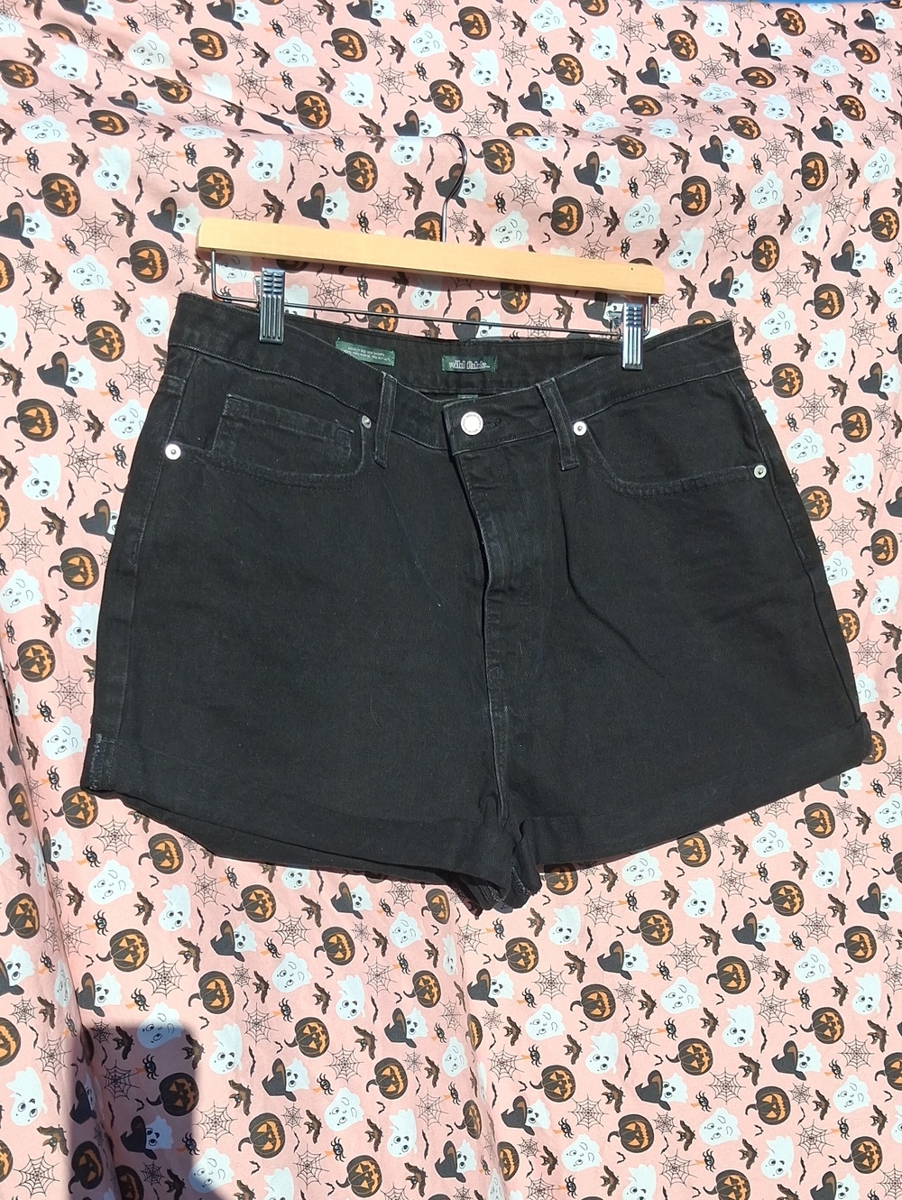 wild fable Black High-Rise Denim Shorts